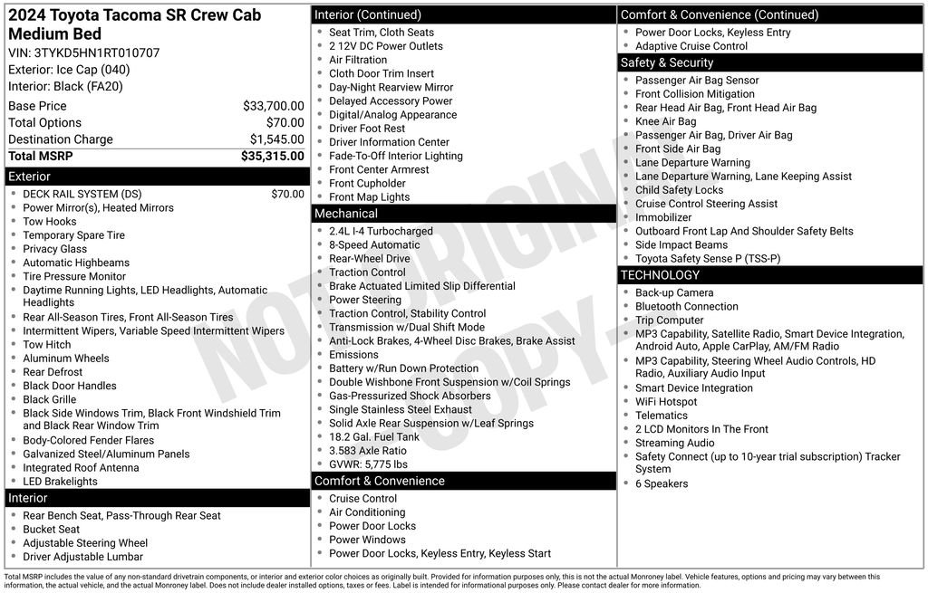 toyota tacoma 2024 3TYKD5HN1RT010707 image toyota tacoma 2024 3TYKD5HN1RT010707 image