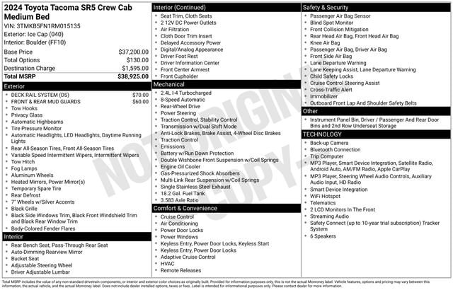 toyota tacoma 2024 3TMKB5FN1RM015135 image toyota tacoma 2024 3TMKB5FN1RM015135 image