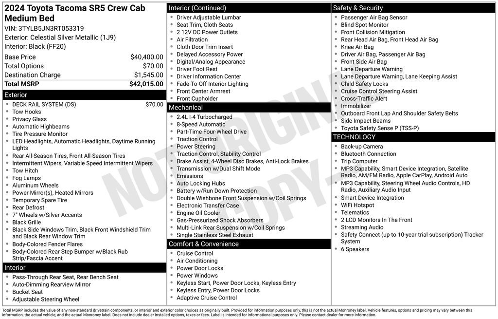 toyota tacoma 2024 3TYLB5JN3RT053319 image toyota tacoma 2024 3TYLB5JN3RT053319 image