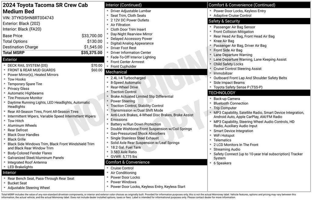 toyota tacoma 2024 3TYKD5HN8RT004743 image toyota tacoma 2024 3TYKD5HN8RT004743 image