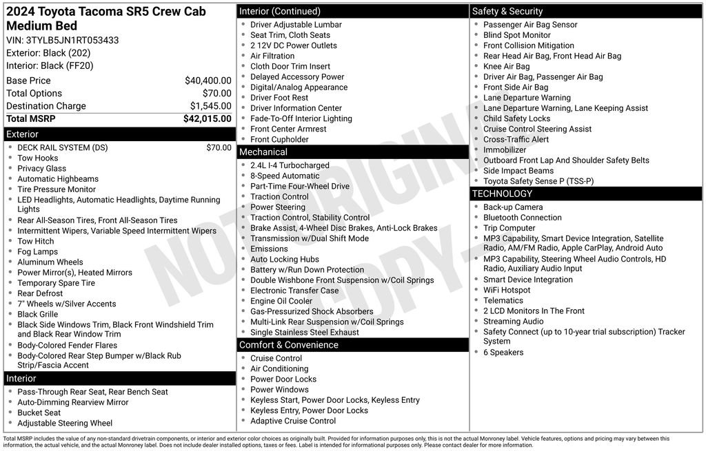 toyota tacoma 2024 3TYLB5JN1RT053433 image toyota tacoma 2024 3TYLB5JN1RT053433 image