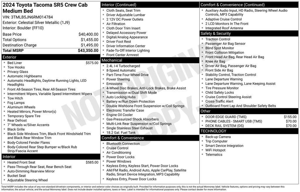 toyota tacoma 2024 3TMLB5JN6RM014784 image toyota tacoma 2024 3TMLB5JN6RM014784 image