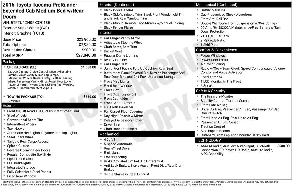 toyota tacoma 2015 5TFTU4GN0FX070155 image toyota tacoma 2015 5TFTU4GN0FX070155 image