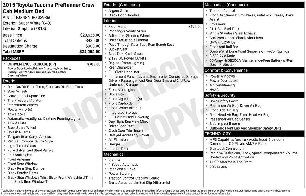 toyota tacoma 2015 5TFJX4GN0FX039860 image toyota tacoma 2015 5TFJX4GN0FX039860 image