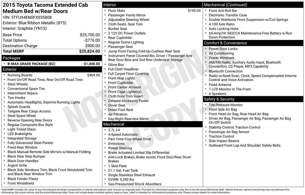 toyota tacoma 2015 5TFUX4EN0FX035808 image toyota tacoma 2015 5TFUX4EN0FX035808 image