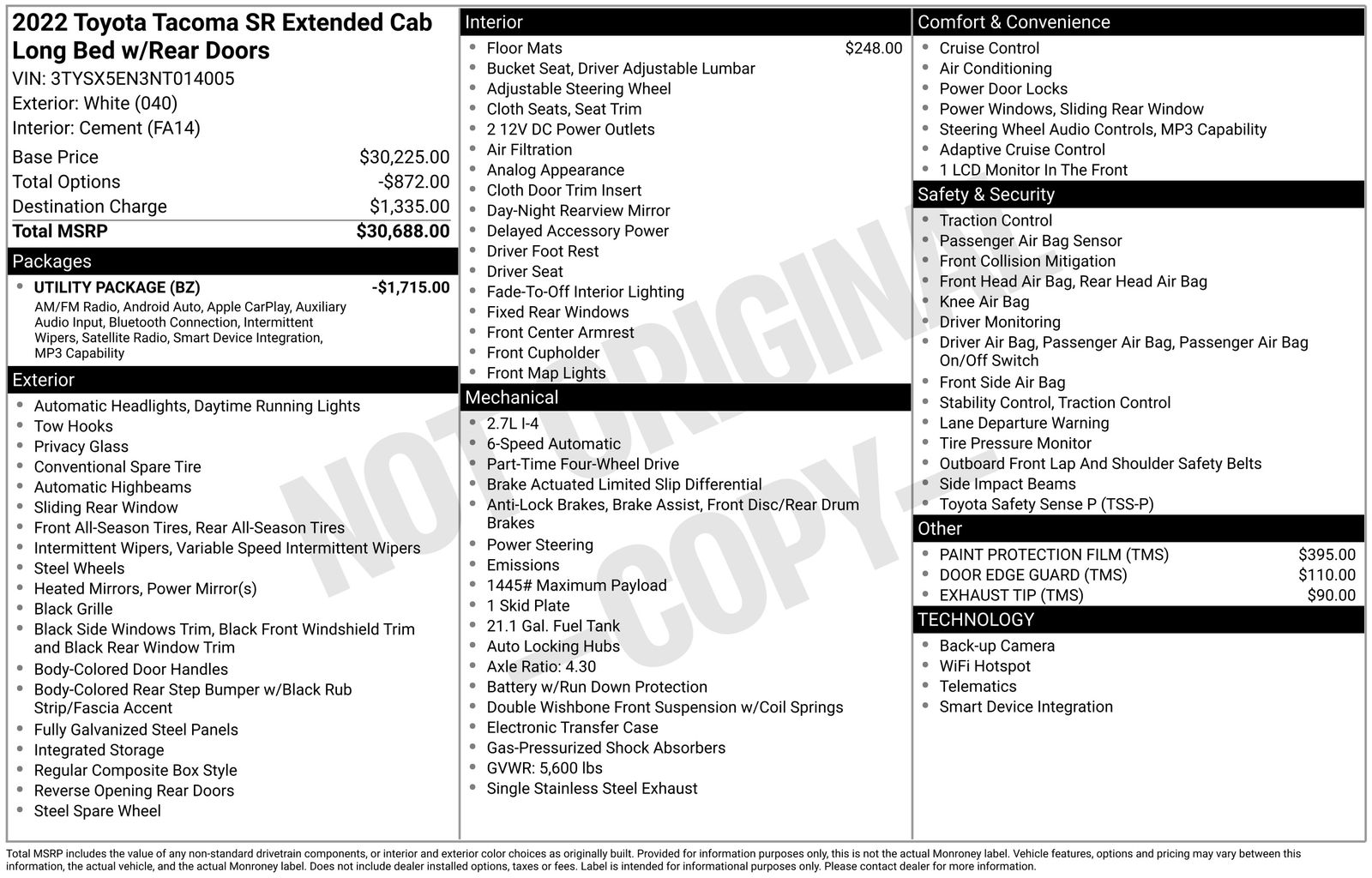 toyota tacoma 2022 3TYSX5EN3NT014005 image toyota tacoma 2022 3TYSX5EN3NT014005 image