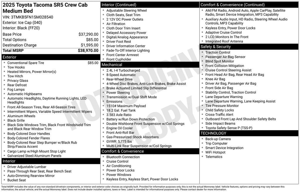 toyota tacoma 2025 3TMKB5FN1SM028540 image toyota tacoma 2025 3TMKB5FN1SM028540 image