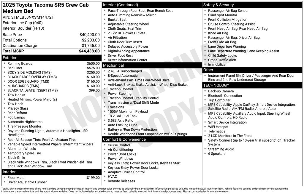 toyota tacoma 2025 3TMLB5JNXSM144721 image toyota tacoma 2025 3TMLB5JNXSM144721 image