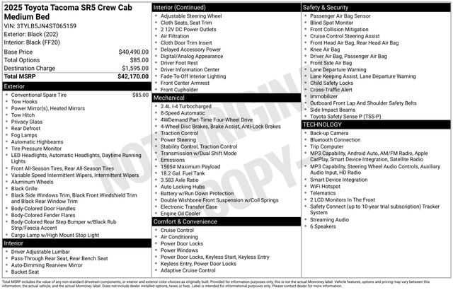 toyota tacoma 2025 3TYLB5JN4ST065159 image toyota tacoma 2025 3TYLB5JN4ST065159 image