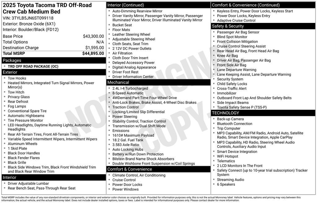 toyota tacoma 2025 3TYLB5JN6ST099118 image toyota tacoma 2025 3TYLB5JN6ST099118 image