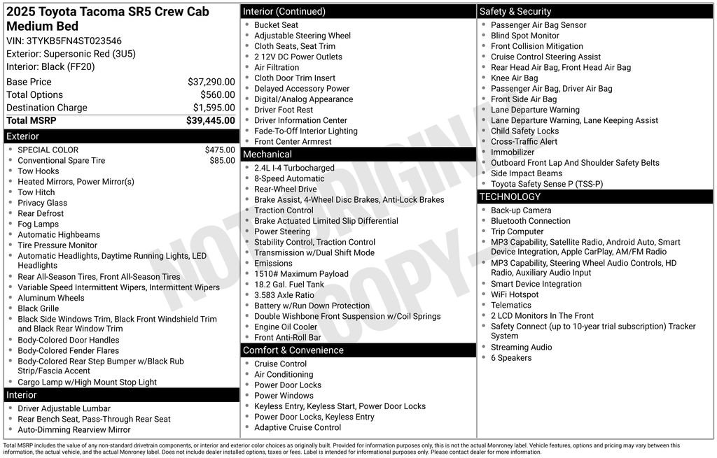 toyota tacoma 2025 3TYKB5FN4ST023546 image toyota tacoma 2025 3TYKB5FN4ST023546 image
