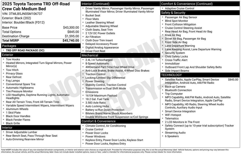 toyota tacoma 2025 3TMLB5JN0SM106737 image toyota tacoma 2025 3TMLB5JN0SM106737 image