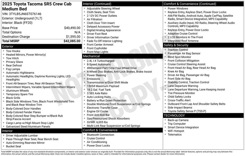 toyota tacoma 2025 3TYLB5JN6ST076146 image toyota tacoma 2025 3TYLB5JN6ST076146 image