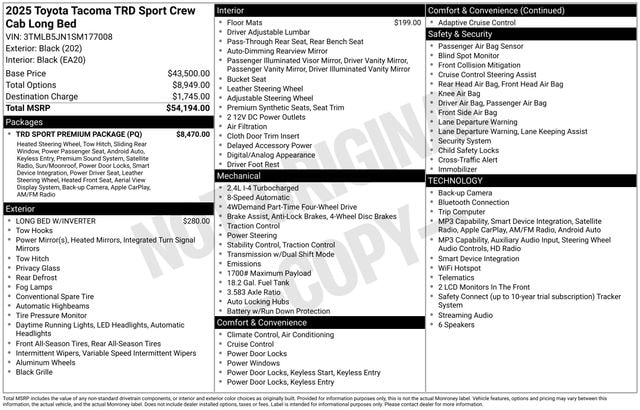 toyota tacoma 2025 3TMLB5JN1SM177008 image toyota tacoma 2025 3TMLB5JN1SM177008 image