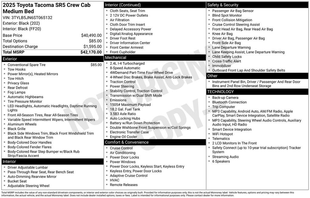 toyota tacoma 2025 3TYLB5JN6ST065132 image toyota tacoma 2025 3TYLB5JN6ST065132 image