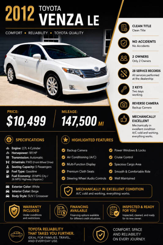 toyota venza 2012 4T3ZA3BB0CU058677 image toyota venza 2012 4T3ZA3BB0CU058677 image