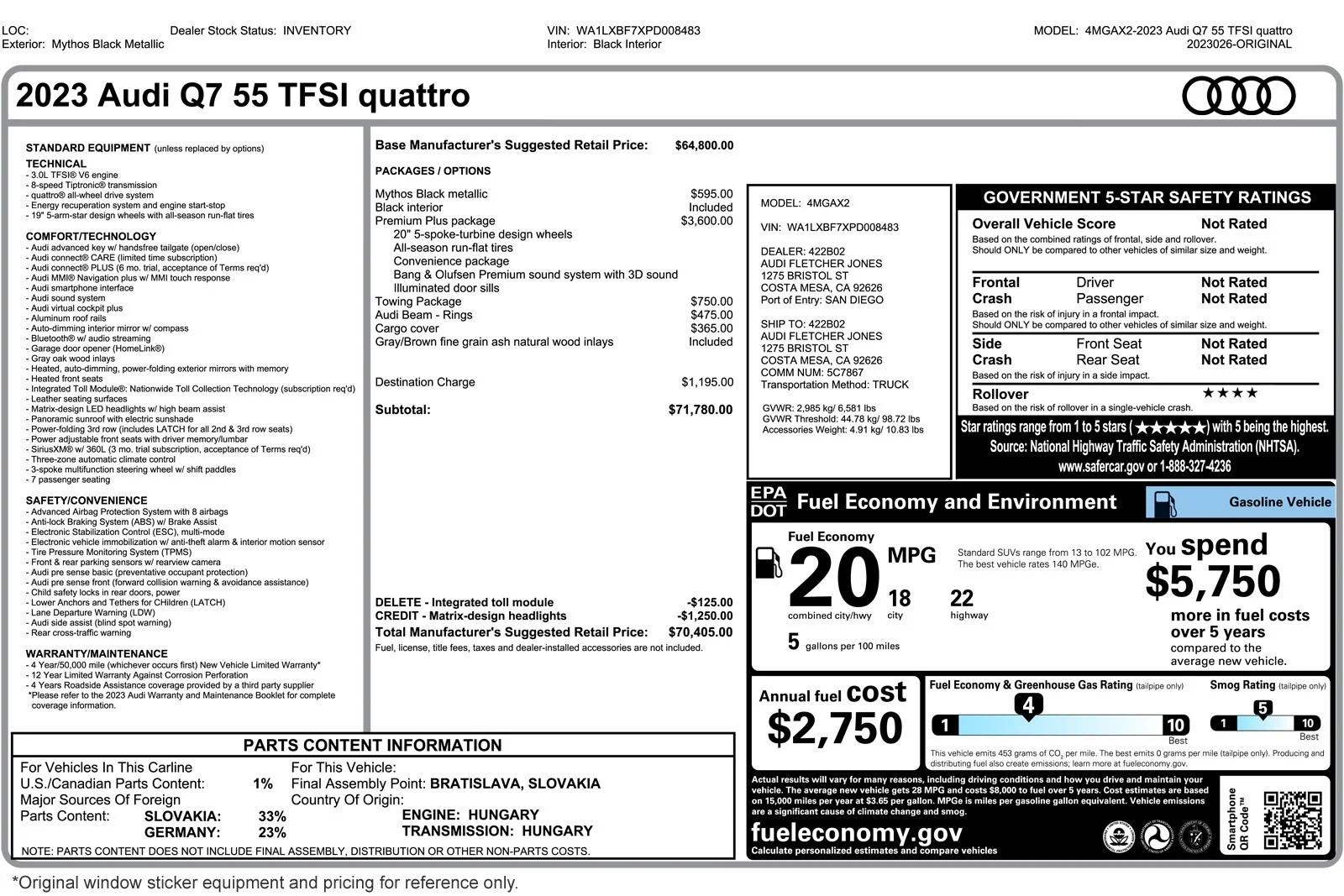 audi q7 2023 WA1LXBF7XPD008483 image audi q7 2023 WA1LXBF7XPD008483 image