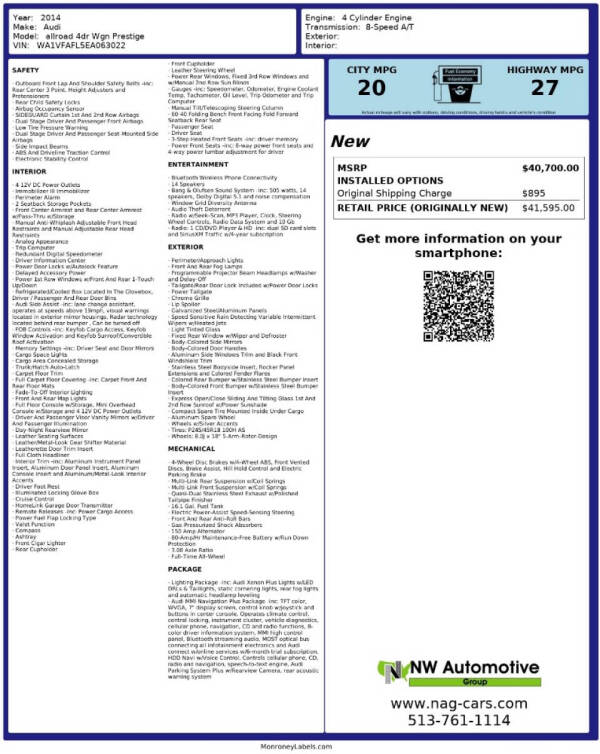 audi allroad 2014 WA1VFAFL5EA063022 image audi allroad 2014 WA1VFAFL5EA063022 image