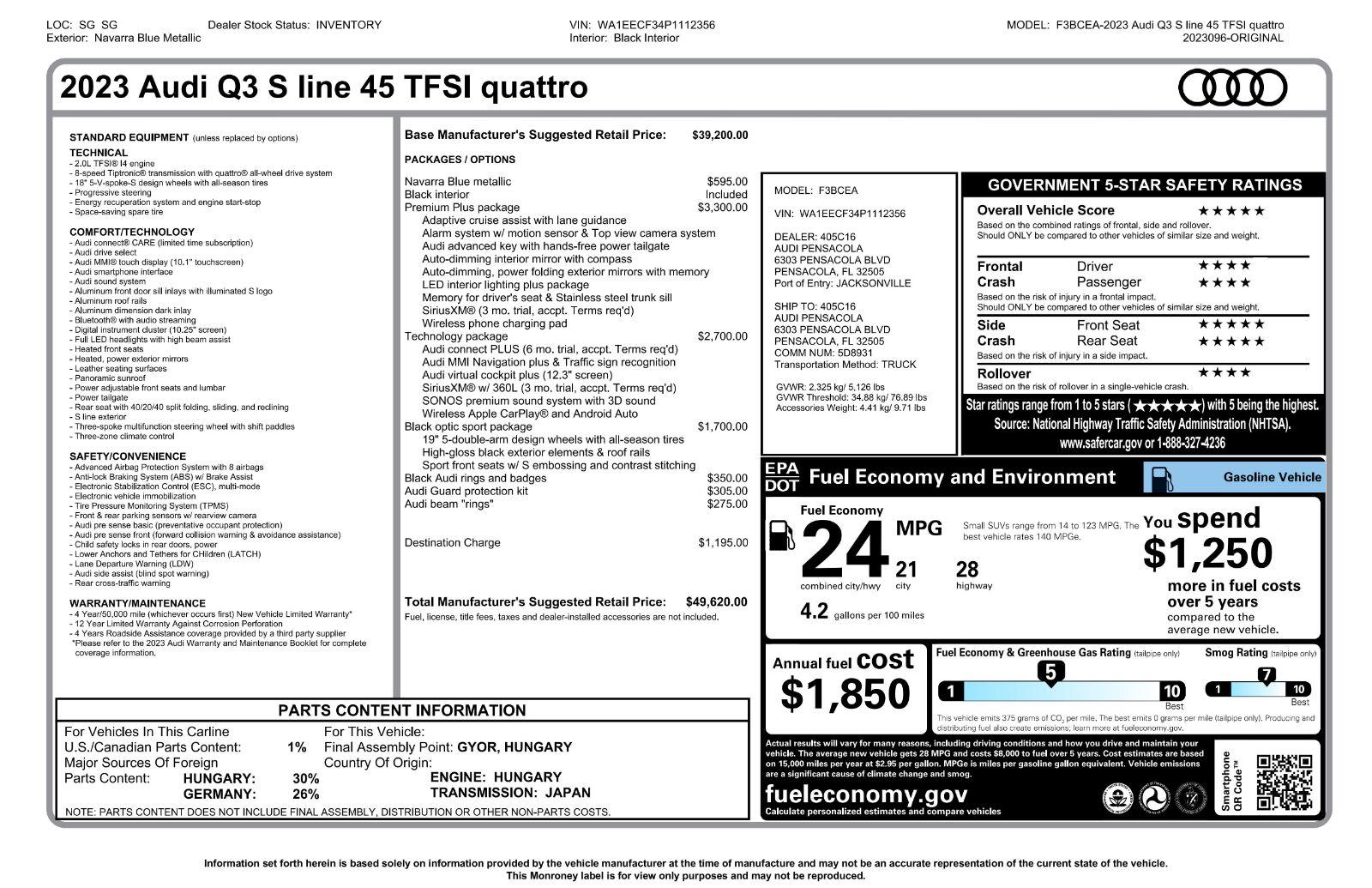 audi q3 2023 WA1EECF34P1112356 image audi q3 2023 WA1EECF34P1112356 image