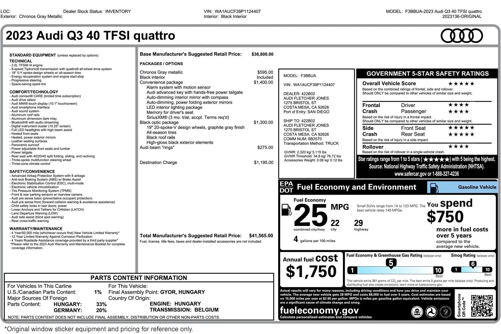 audi q3 2023 WA1AUCF39P1124407 image audi q3 2023 WA1AUCF39P1124407 image