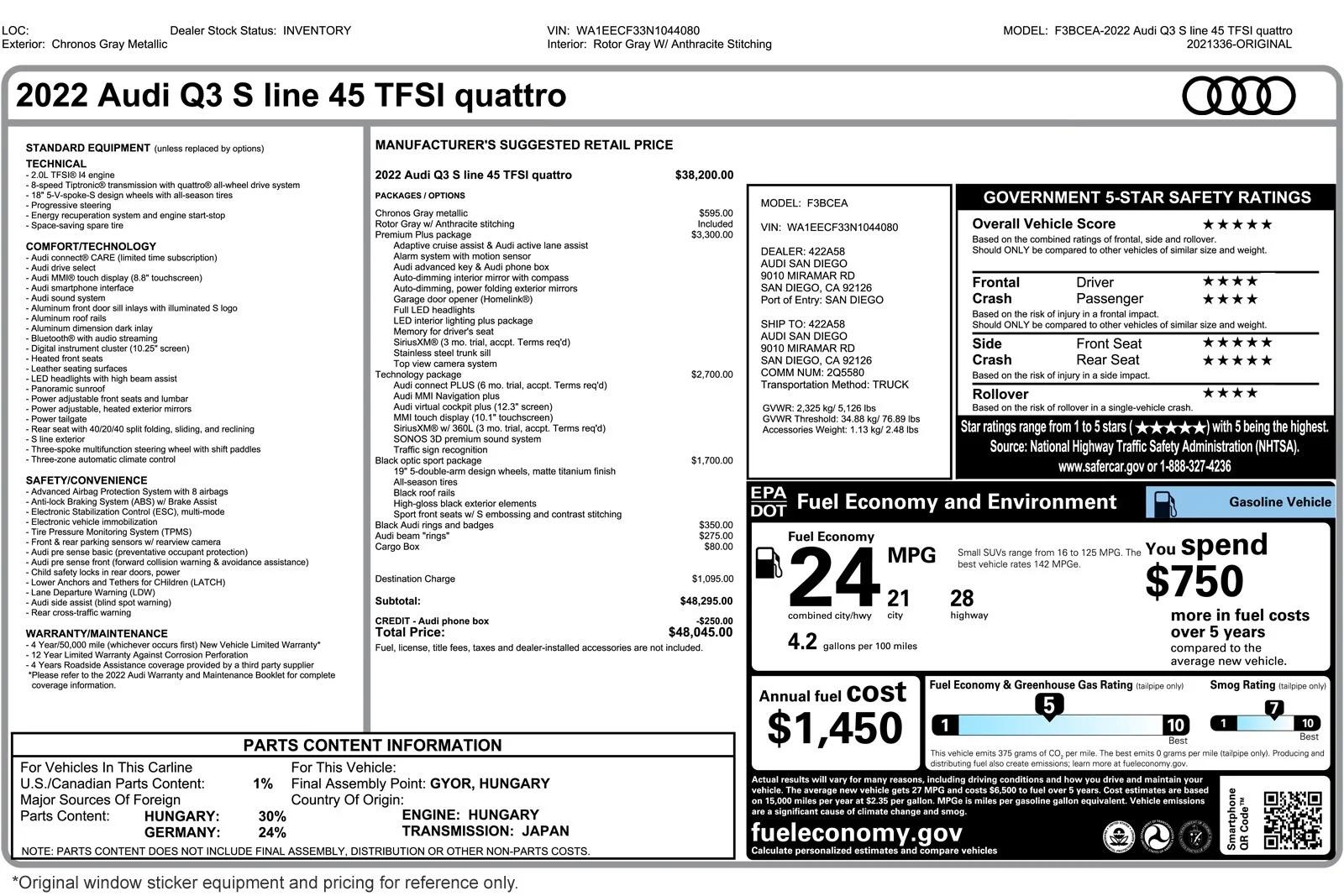 audi q3 2022 WA1EECF33N1044080 image audi q3 2022 WA1EECF33N1044080 image
