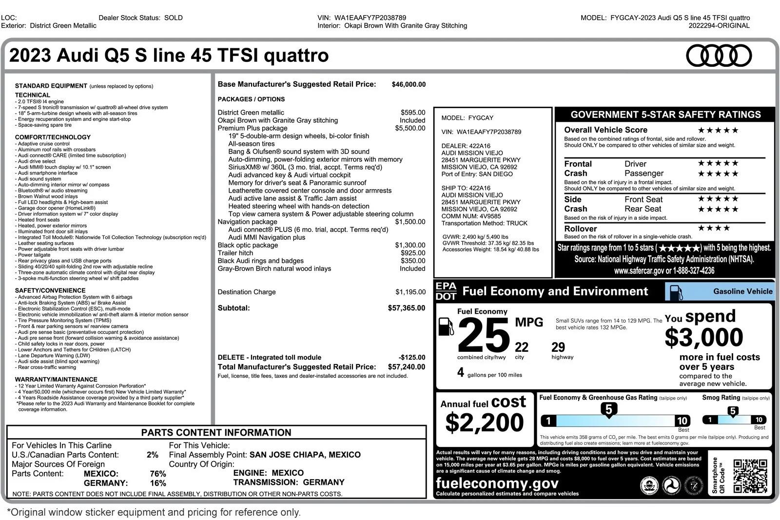 audi q5 2023 WA1EAAFY7P2038789 image audi q5 2023 WA1EAAFY7P2038789 image