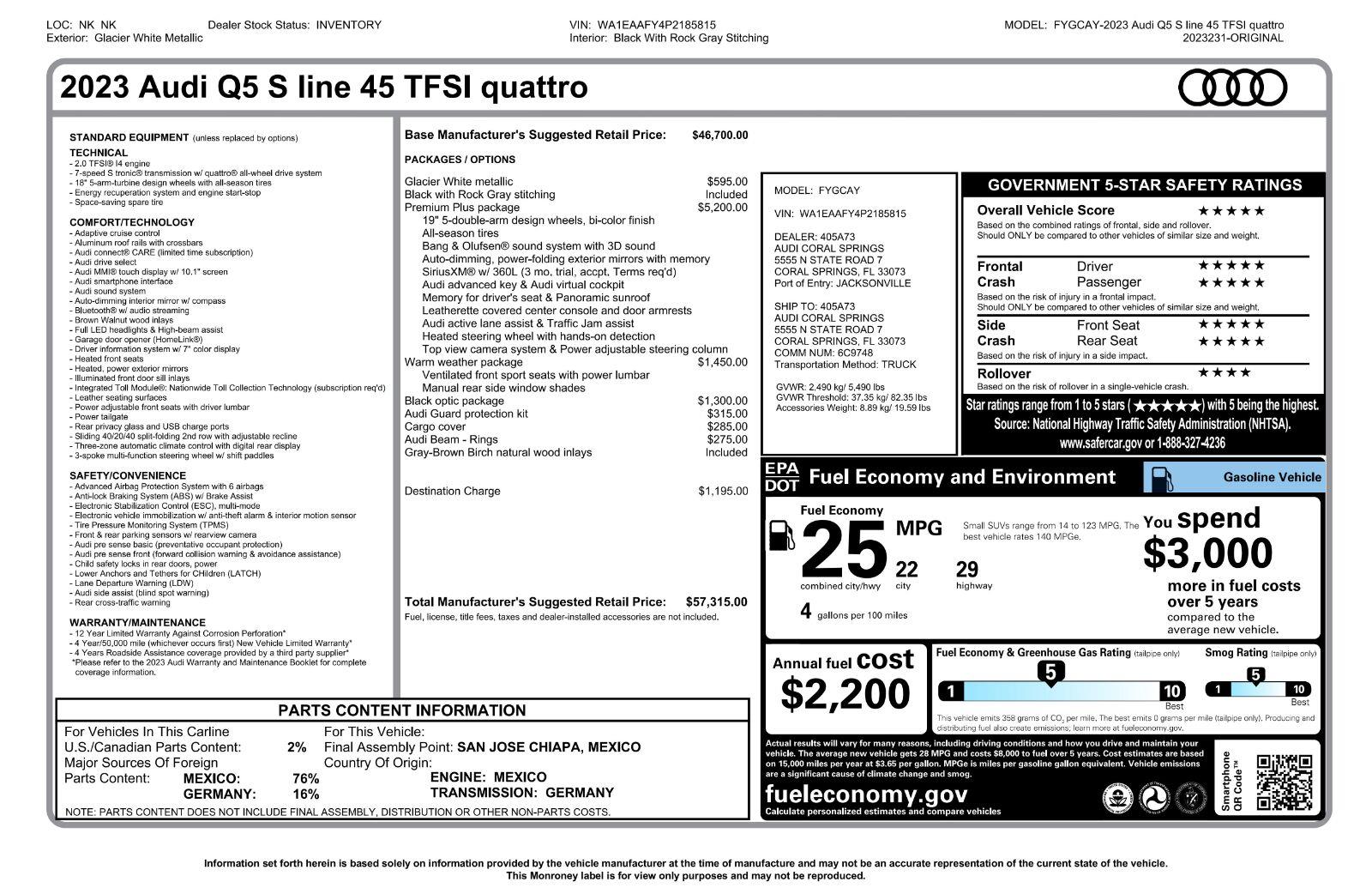 audi q5 2023 WA1EAAFY4P2185815 image audi q5 2023 WA1EAAFY4P2185815 image