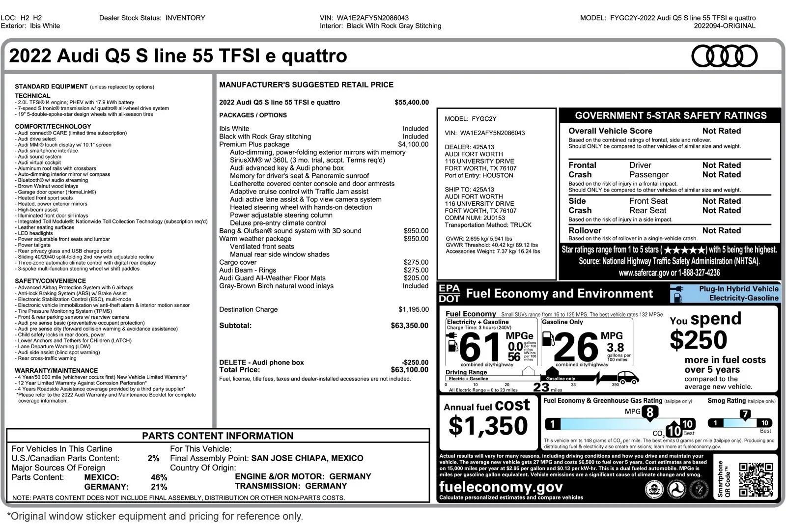 audi q5 2022 WA1E2AFY5N2086043 image audi q5 2022 WA1E2AFY5N2086043 image