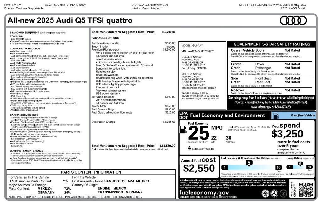 audi q5 2025 WA12AAGU4S2028423 image audi q5 2025 WA12AAGU4S2028423 image