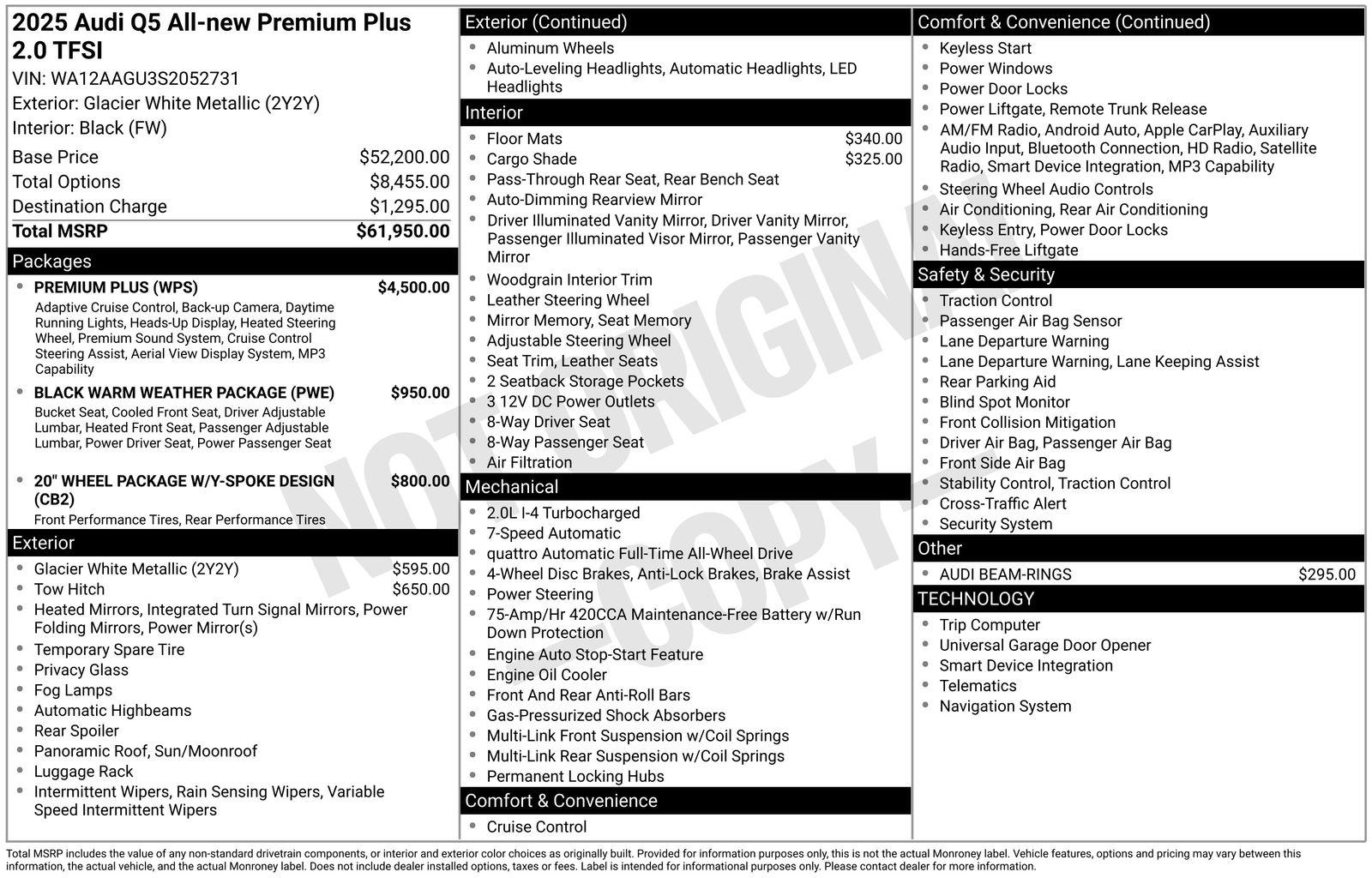 audi q5 2025 WA12AAGU3S2052731 image audi q5 2025 WA12AAGU3S2052731 image
