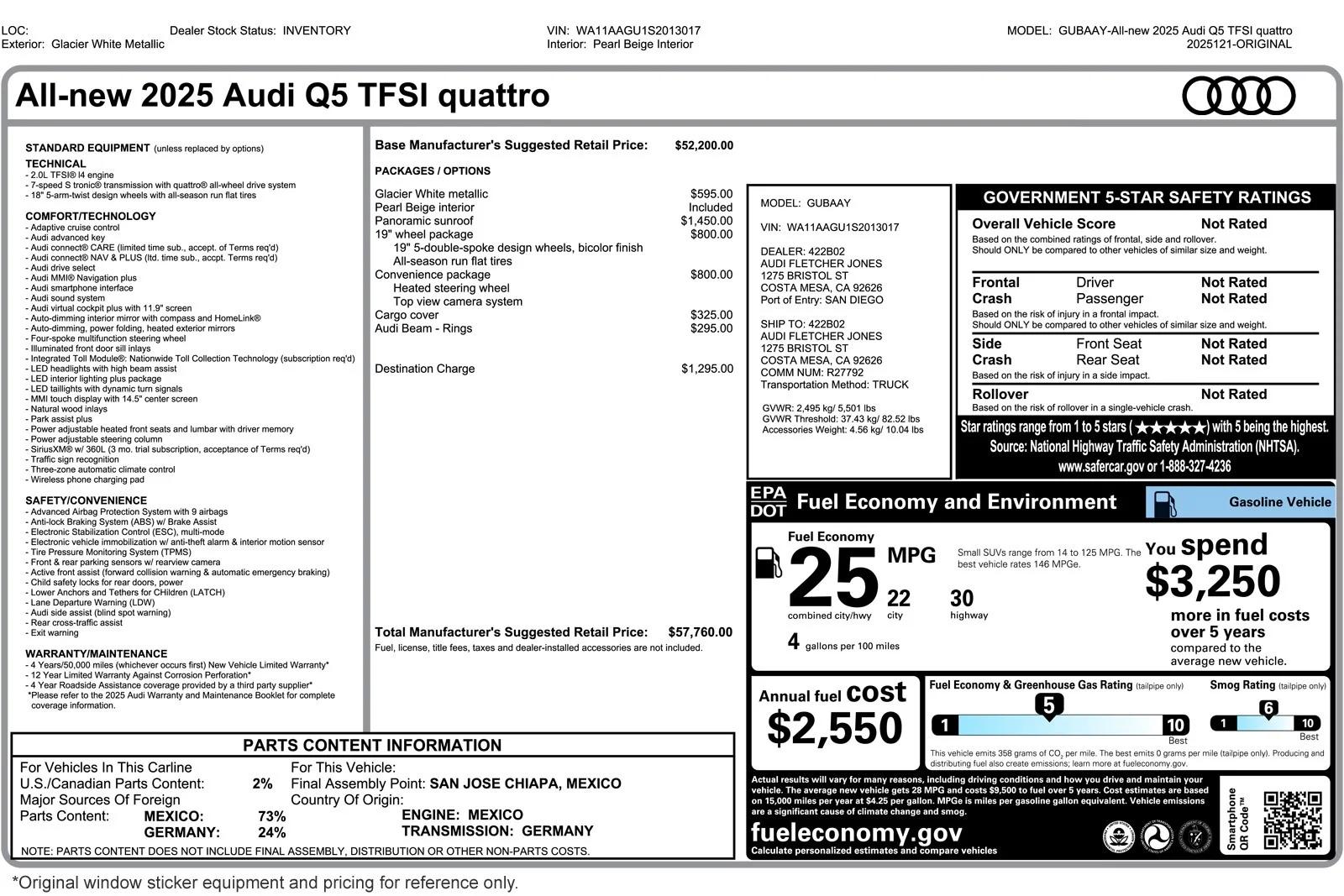 audi q5 2025 WA11AAGU1S2013017 image audi q5 2025 WA11AAGU1S2013017 image