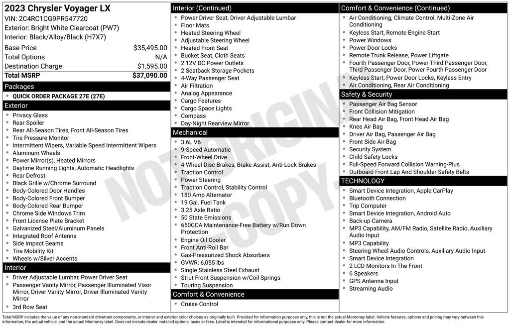 chrysler voyager 2023 2C4RC1CG9PR547720 image chrysler voyager 2023 2C4RC1CG9PR547720 image