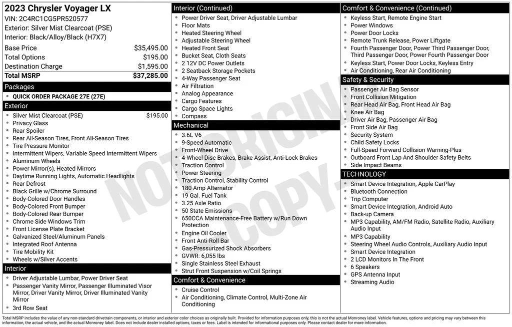 chrysler voyager 2023 2C4RC1CG5PR520577 image chrysler voyager 2023 2C4RC1CG5PR520577 image