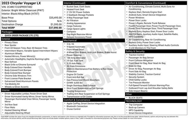 chrysler voyager 2023 2C4RC1CG5PR597482 image chrysler voyager 2023 2C4RC1CG5PR597482 image
