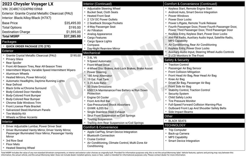 chrysler voyager 2023 2C4RC1CGXPR610968 image chrysler voyager 2023 2C4RC1CGXPR610968 image