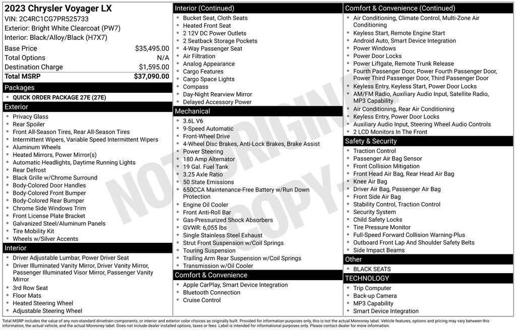 chrysler voyager 2023 2C4RC1CG7PR525733 image chrysler voyager 2023 2C4RC1CG7PR525733 image