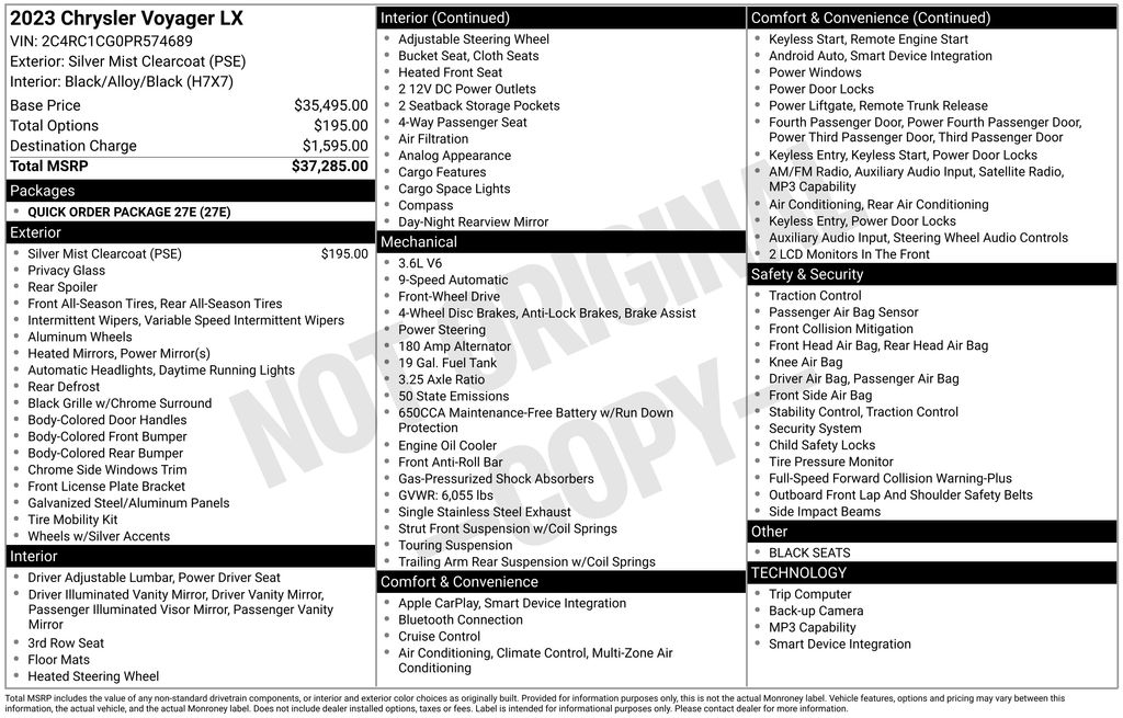 chrysler voyager 2023 2C4RC1CG0PR574689 image chrysler voyager 2023 2C4RC1CG0PR574689 image