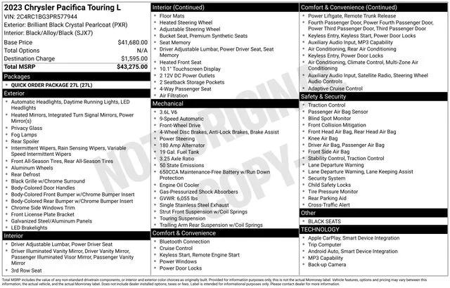 chrysler pacifica 2023 2C4RC1BG3PR577944 image chrysler pacifica 2023 2C4RC1BG3PR577944 image