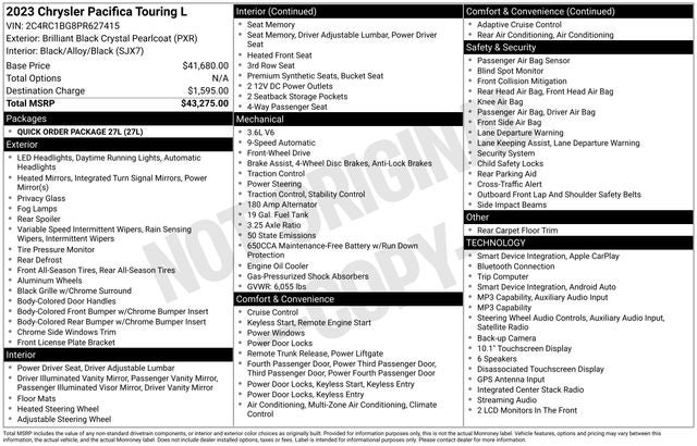 chrysler pacifica 2023 2C4RC1BG8PR627415 image chrysler pacifica 2023 2C4RC1BG8PR627415 image