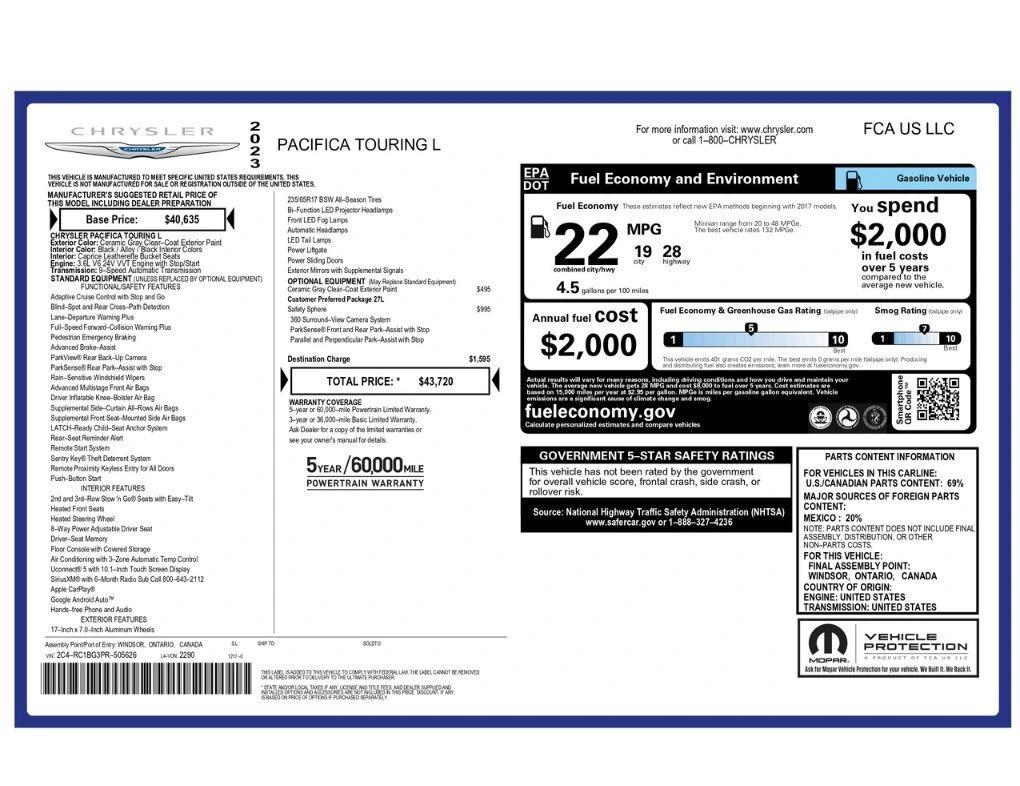 chrysler pacifica 2023 2C4RC1BG3PR505626 image chrysler pacifica 2023 2C4RC1BG3PR505626 image