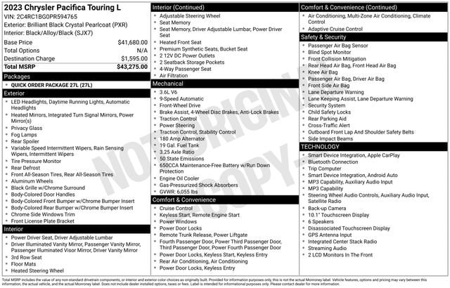 chrysler pacifica 2023 2C4RC1BG0PR594765 image chrysler pacifica 2023 2C4RC1BG0PR594765 image