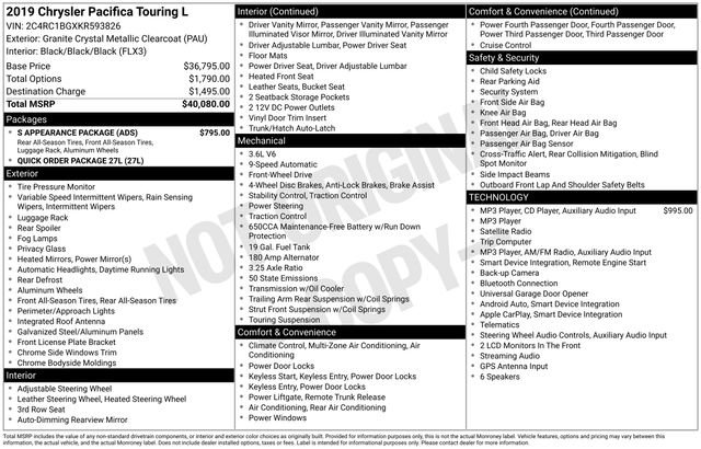 chrysler pacifica 2019 2C4RC1BGXKR593826 image chrysler pacifica 2019 2C4RC1BGXKR593826 image