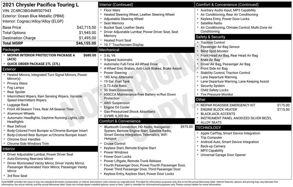 chrysler pacifica 2021 2C4RC3BG4MR507943 image chrysler pacifica 2021 2C4RC3BG4MR507943 image