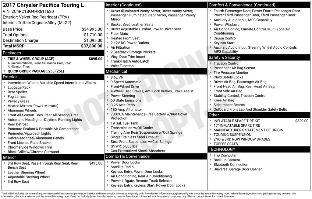 chrysler pacifica 2017 2C4RC1BG4HR611620 image chrysler pacifica 2017 2C4RC1BG4HR611620 image