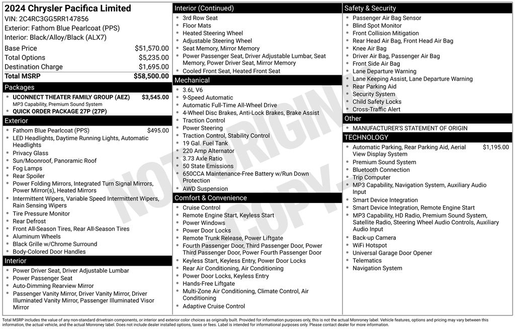 chrysler pacifica 2024 2C4RC3GG5RR147856 image chrysler pacifica 2024 2C4RC3GG5RR147856 image