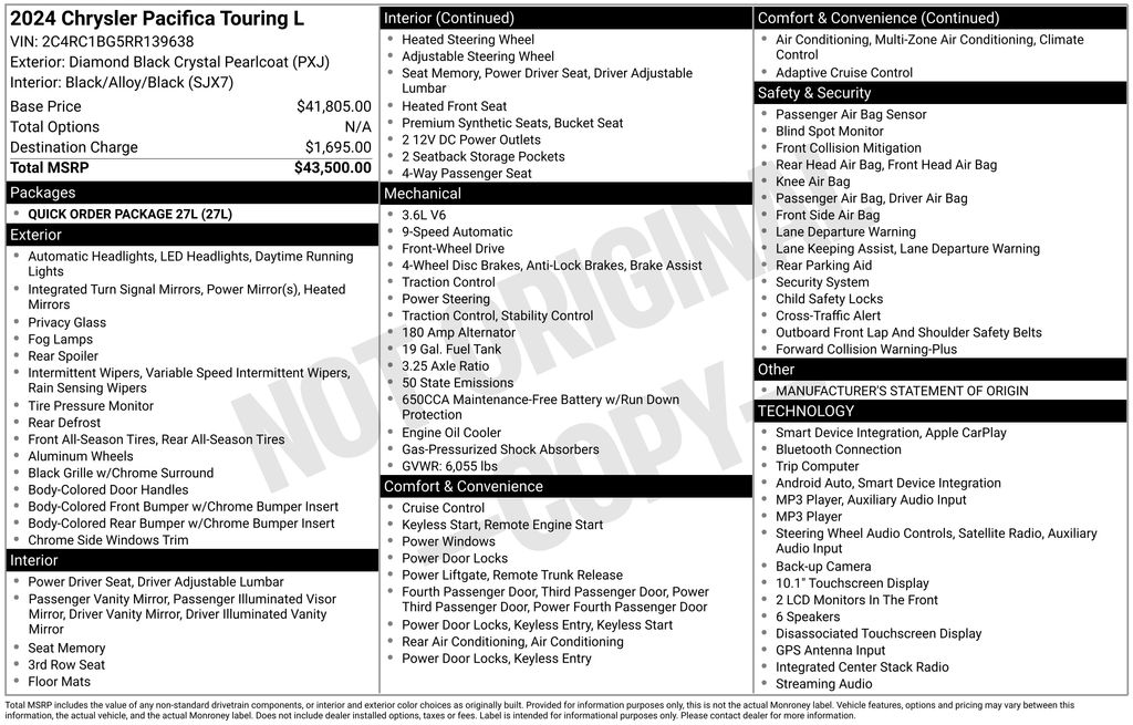 chrysler pacifica 2024 2C4RC1BG5RR139638 image chrysler pacifica 2024 2C4RC1BG5RR139638 image