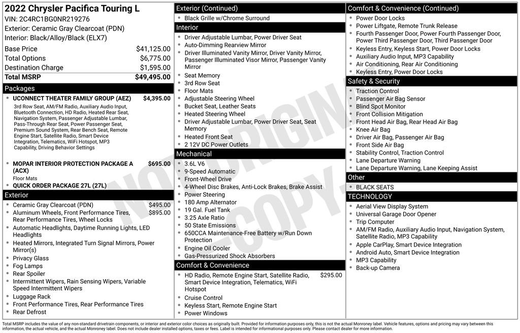 chrysler pacifica 2022 2C4RC1BG0NR219276 image chrysler pacifica 2022 2C4RC1BG0NR219276 image