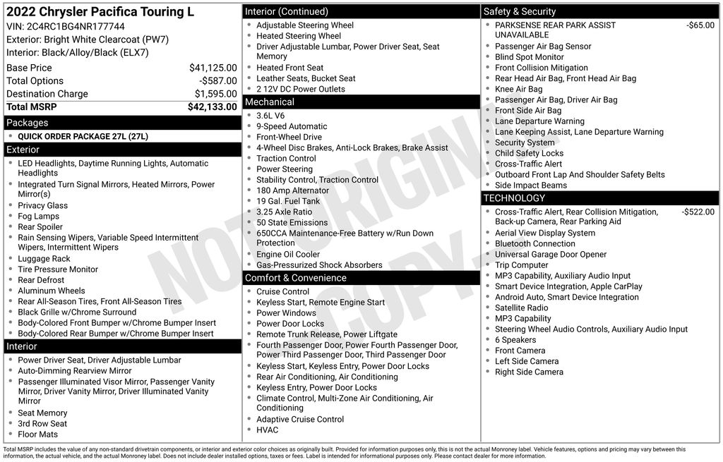 chrysler pacifica 2022 2C4RC1BG4NR177744 image chrysler pacifica 2022 2C4RC1BG4NR177744 image