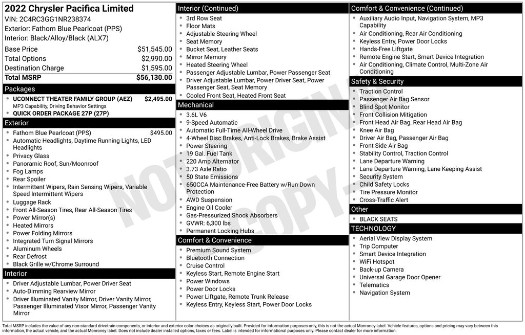chrysler pacifica 2022 2C4RC3GG1NR238374 image chrysler pacifica 2022 2C4RC3GG1NR238374 image
