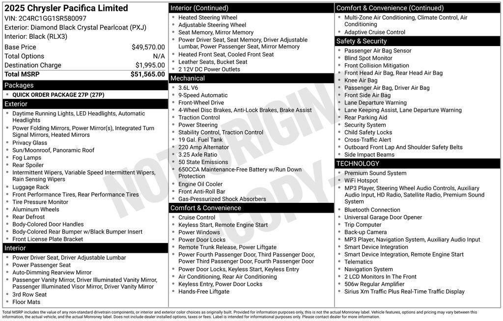 chrysler pacifica 2025 2C4RC1GG1SR580097 image chrysler pacifica 2025 2C4RC1GG1SR580097 image